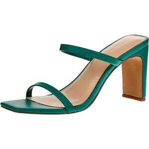 👠 The Drop 7 Avery Square Toe Two Strap High Heeled Sandal Ultramarine